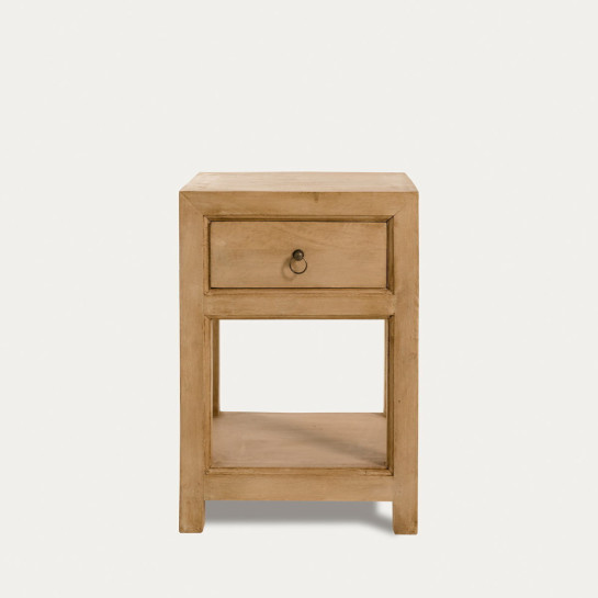 Kenay Home Pack 2 Mesitas De Noche Estrecha Natural 1 Cajón