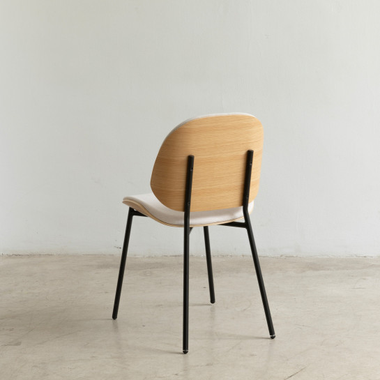 Kenay Home Pack 4 Sillas Tapizadas Beige Chapa De Roble