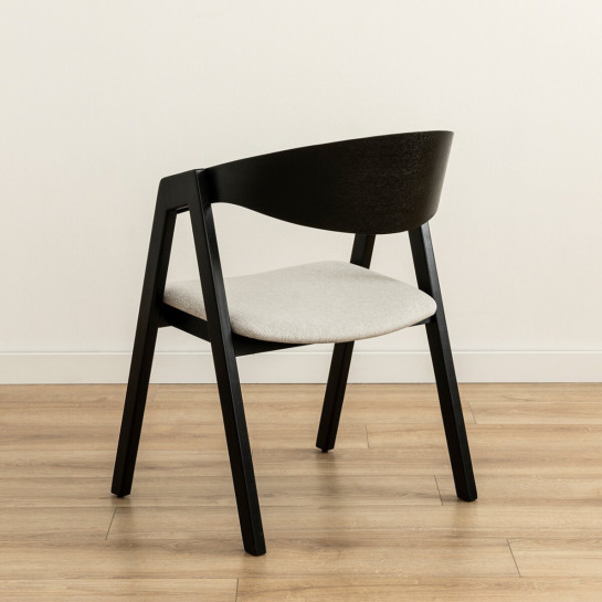 Kenay Home Silla Tapizada Beige Chapa De Roble Negra