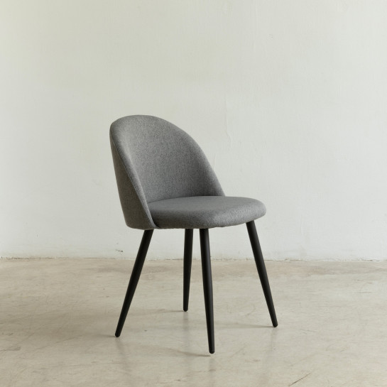 Kenay Home Silla Tapizada Gris Oscuro Con Pata Negra