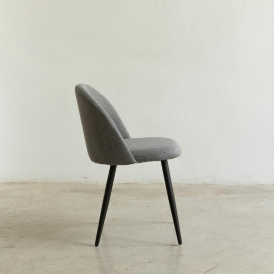 Kenay Home Silla Tapizada Gris Oscuro Con Pata Negra