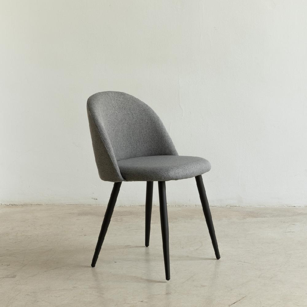 kenay home Silla tapizada gris oscuro con pata negra