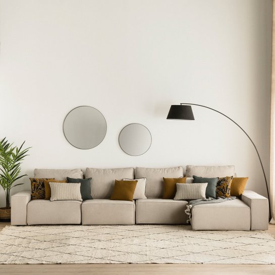 Kenay Home Sofá 3 Plazas + Chaise Grande Personalizable