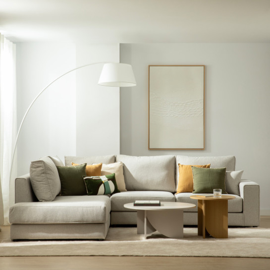 Kenay Home Sofá Chaise Izquierda Mediano Tapizado Beige