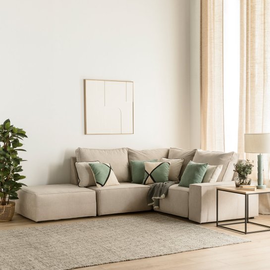 Kenay Home Sofá Rinconera 3 5 Plazas + Puf Personalizable