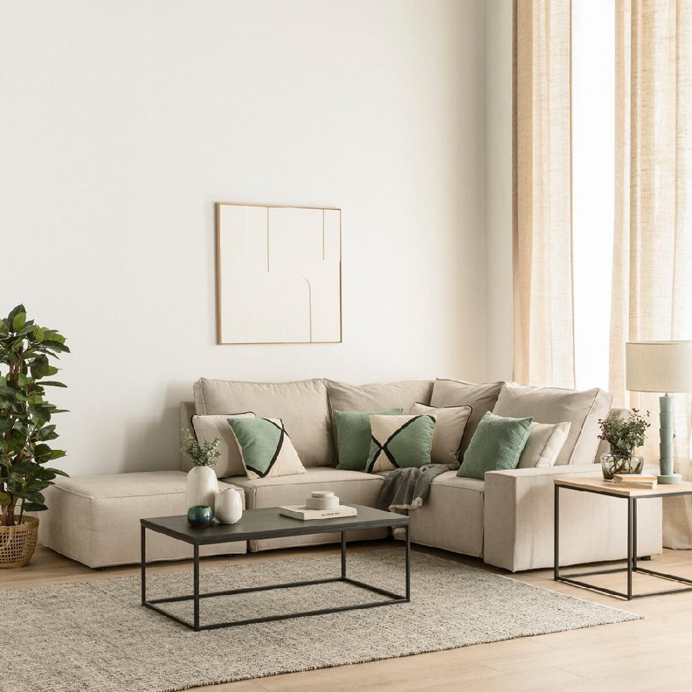 kenay home Sofá rinconera 3 5 plazas + puf personalizable