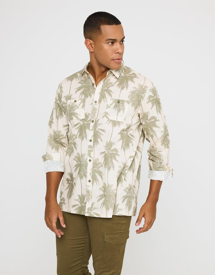 Koala Bay Camisa Manga Larga Estampado Tropical - Papiro