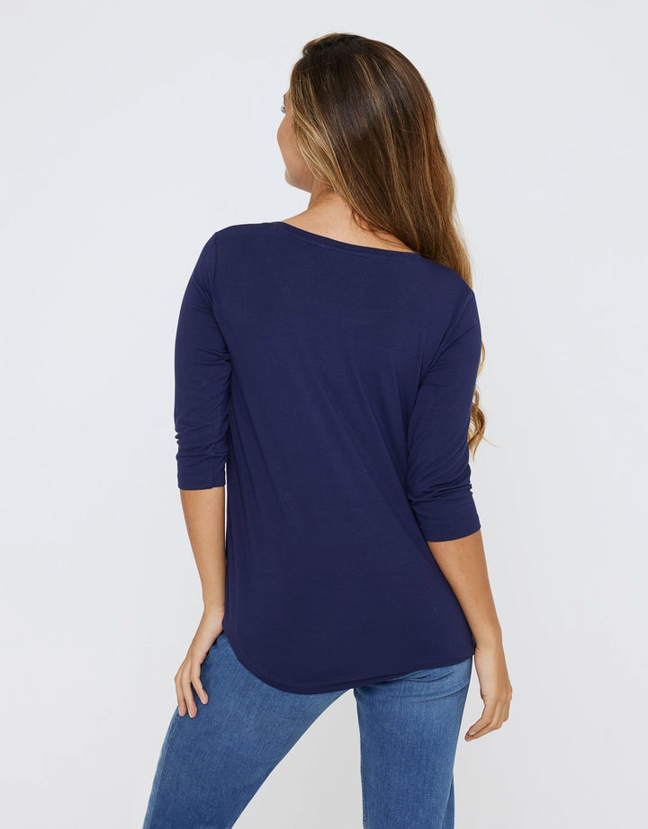 Koala Bay Camiseta Media Manga Azul Marino - Kloraleen