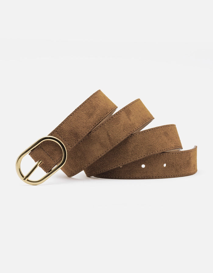 Koala Bay Cinturón Marrón Serraje Hebilla Dorada - Morena