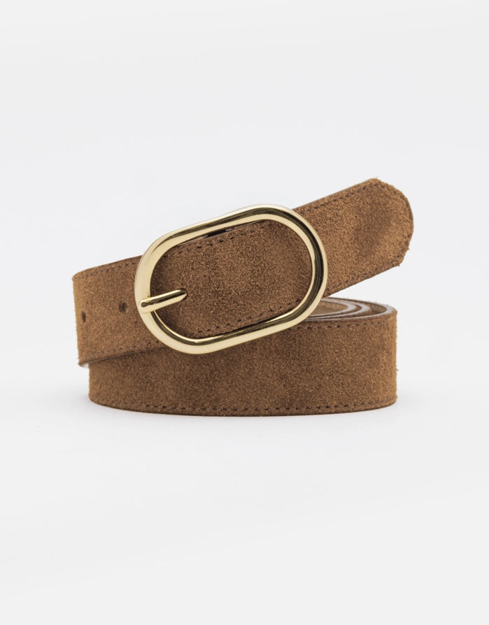 koala bay Cinturón Marrón Serraje Hebilla Dorada - Morena