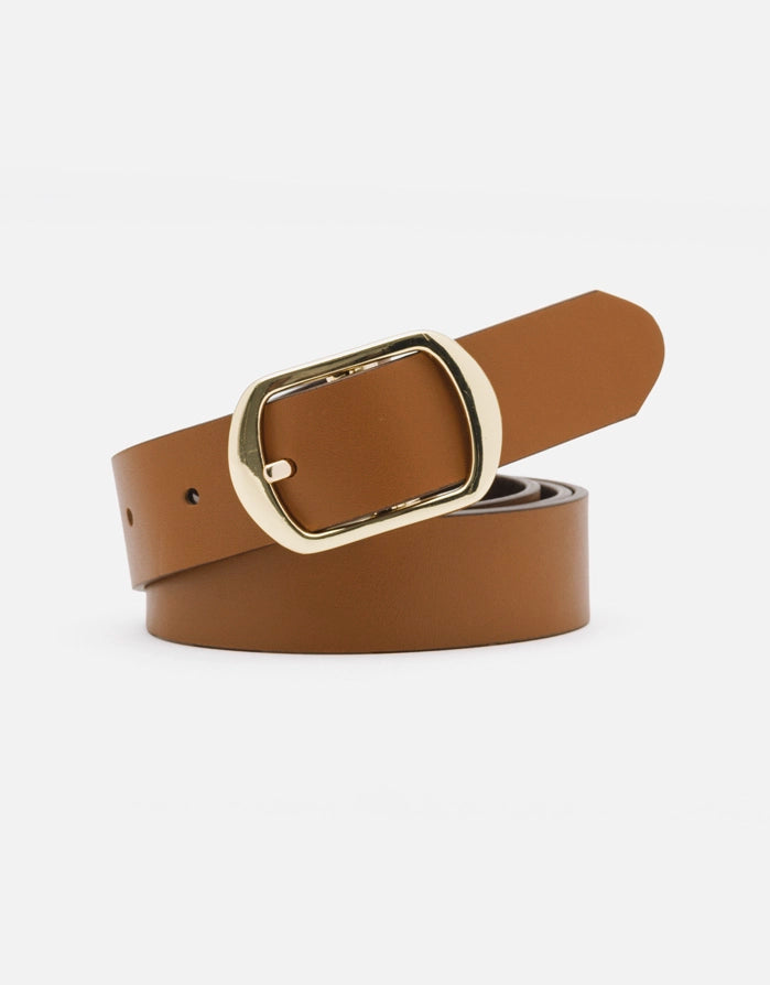 koala bay Cinturón Piel Marrón con Hebilla Dorada - Costa