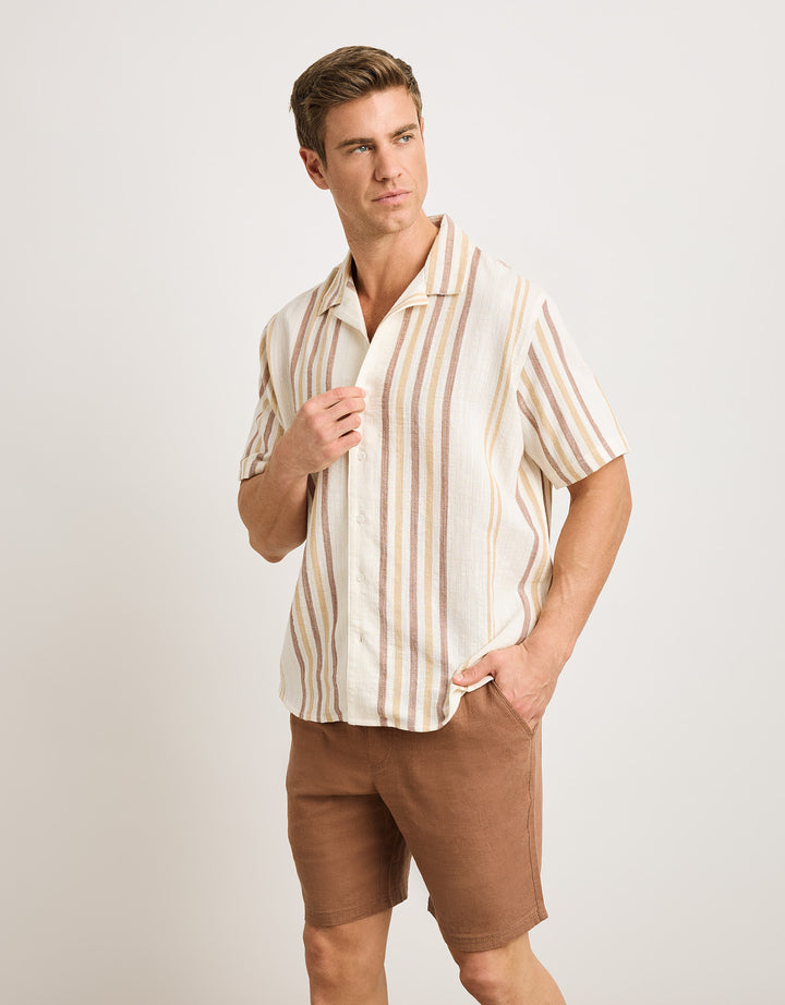 Koala Bay Camisa Manga Corta Marrón - Isao