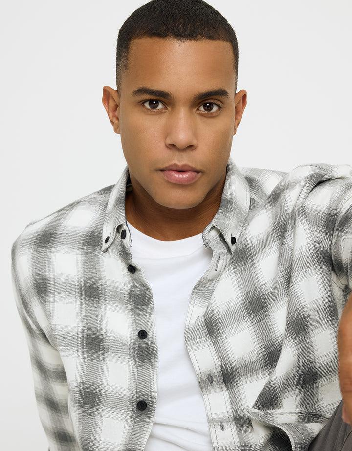 Koala Bay Camisa Manga Larga Cuadros Gris - Broadca