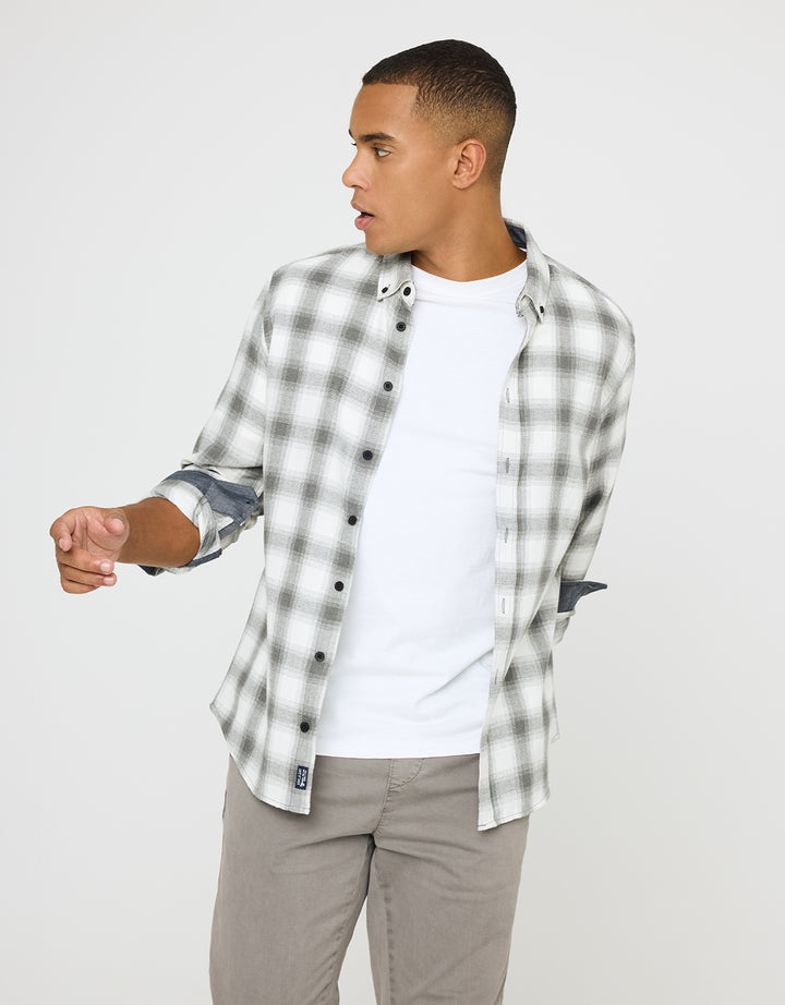 Koala Bay Camisa Manga Larga Cuadros Gris - Broadca