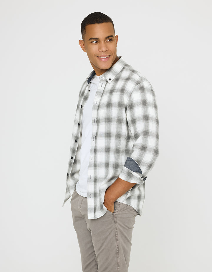 koala bay Camisa Manga Larga Cuadros Gris - Broadca