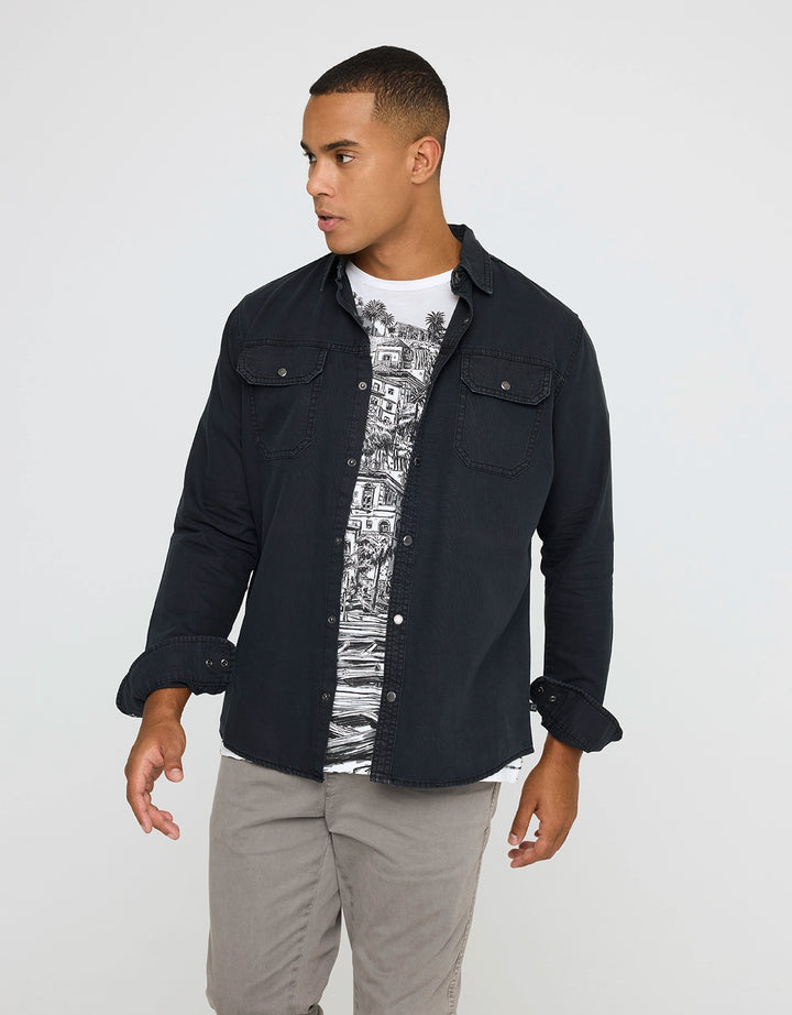 Koala Bay Camisa Manga Larga Negro - Balthasar