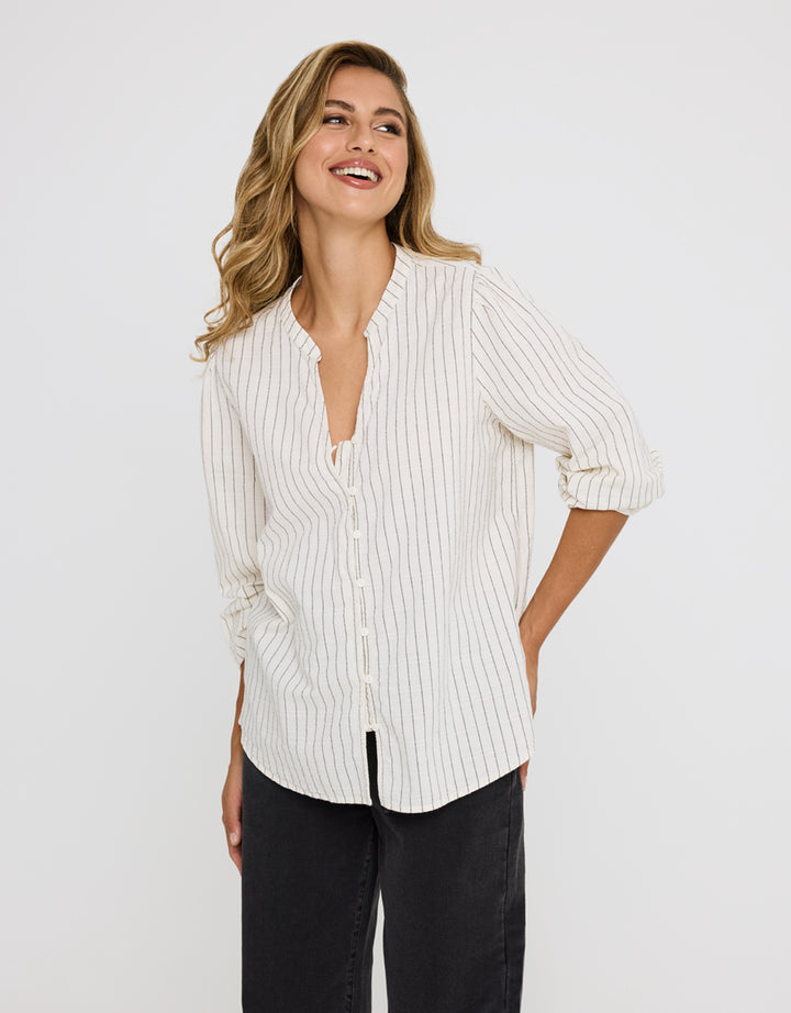 koala bay Camisa Manga Larga Rayas Off White - Tylus