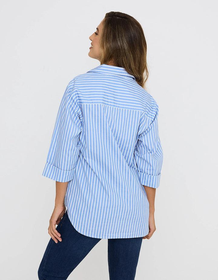 Koala Bay Camisa Oversize Azul Rayas - Lospine