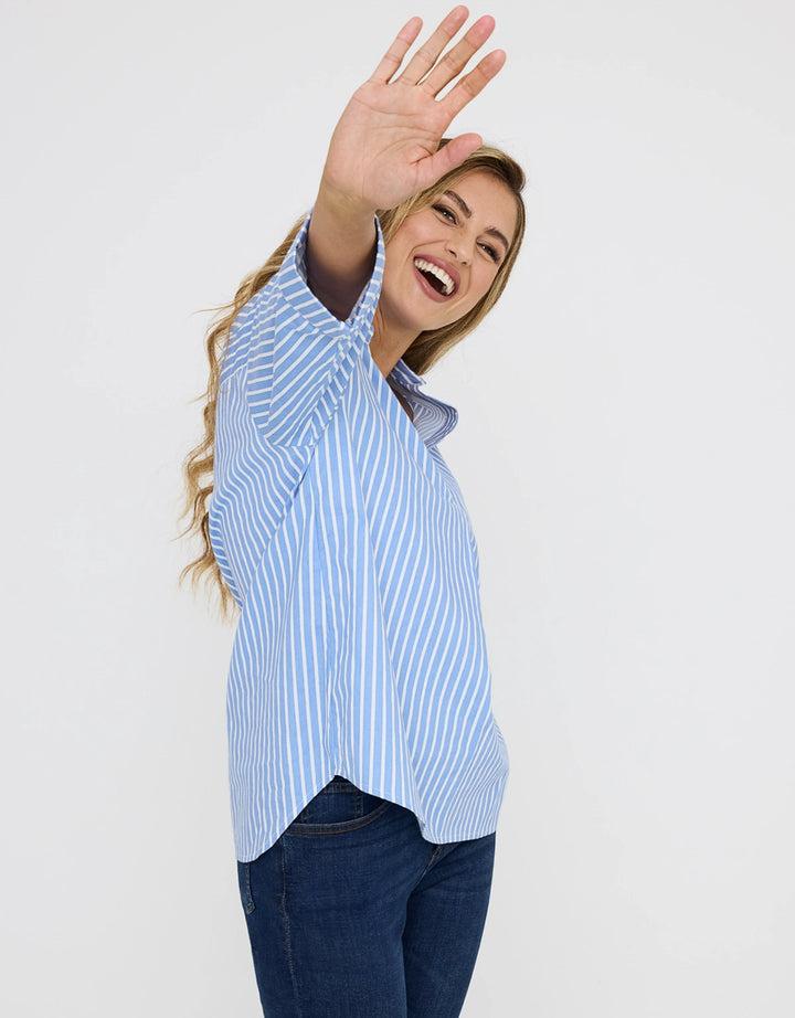 Koala Bay Camisa Oversize Azul Rayas - Lospine