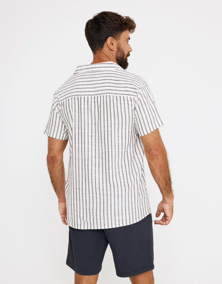 Koala Bay Camisa Rayas Manga Corta Negro - Rayred