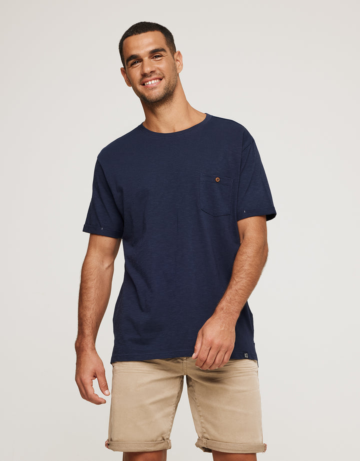 koala bay Camiseta Manga Corta Azul Marino - Button