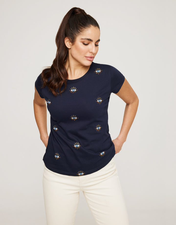 koala bay Camiseta Manga Corta Azul Marino - Olhos