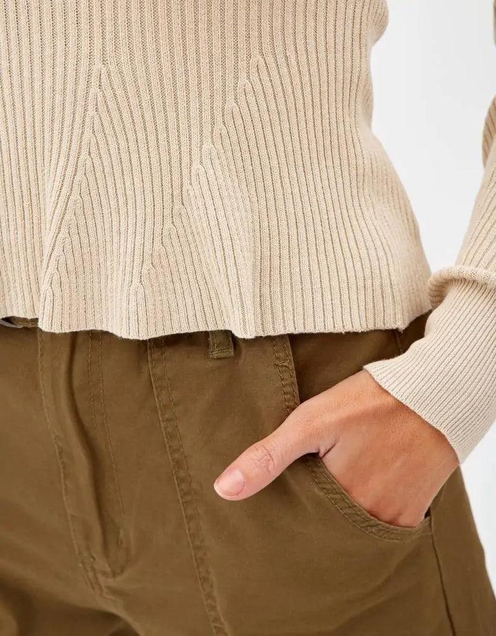 Koala Bay Camiseta Manga Larga Beige - Geisha Rib