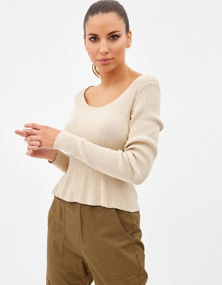 koala bay Camiseta Manga Larga Beige - Geisha Rib