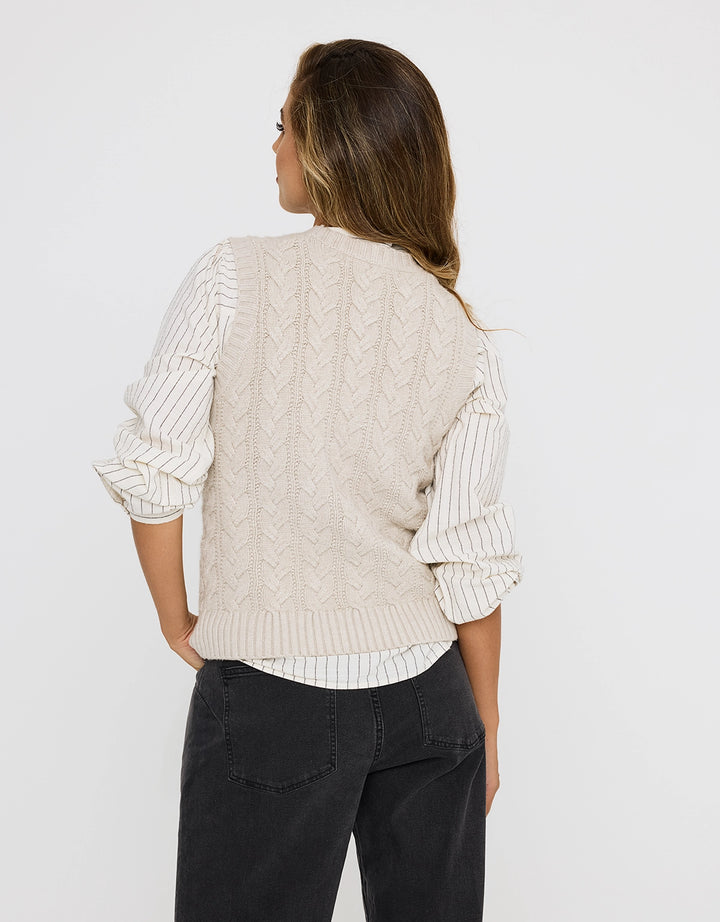 Koala Bay Chaleco Punto Grueso Beige - Alpica