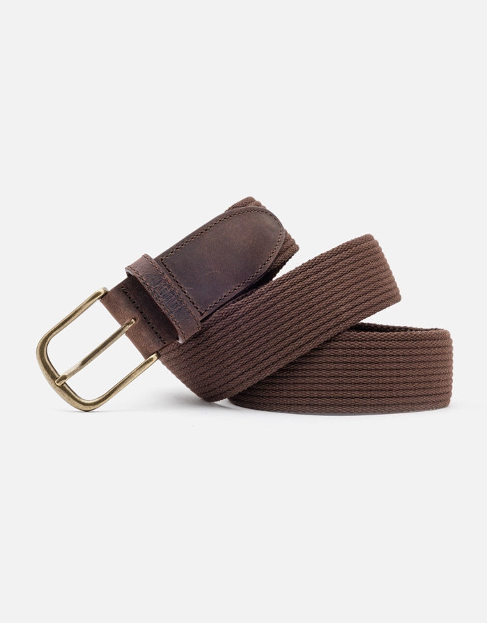 Koala Bay Cinturón Marrón Piel Y Algodón - Owen