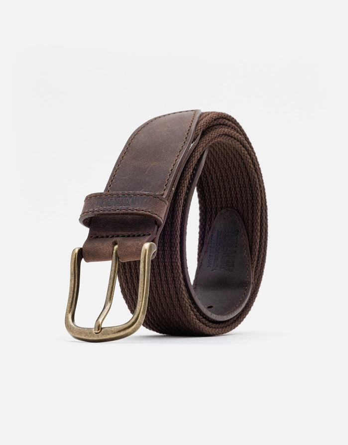 Koala Bay Cinturón Marrón Piel Y Algodón - Owen