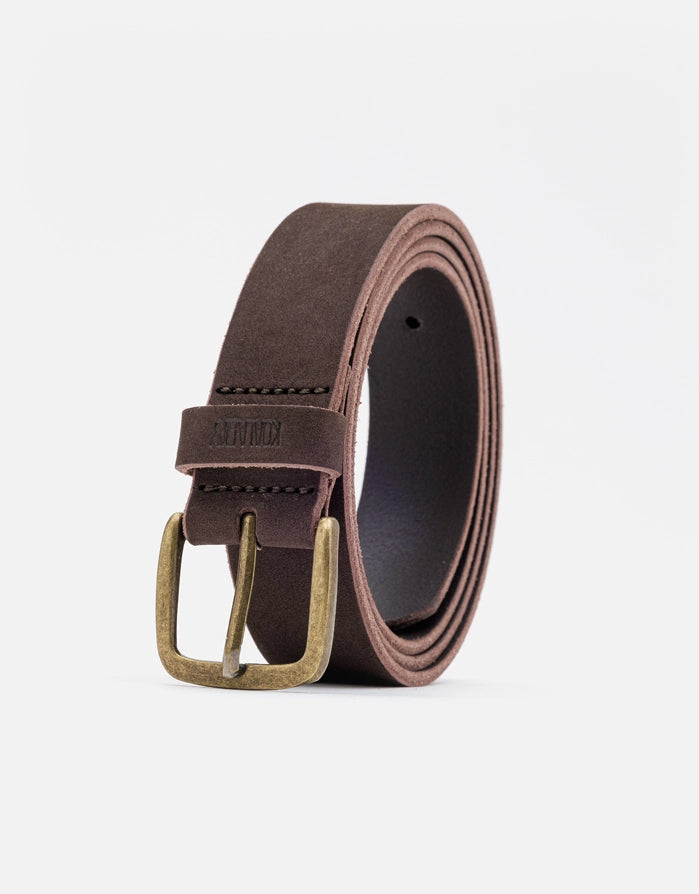 Koala Bay Cinturón Piel Con Hebilla Marrón - Kai