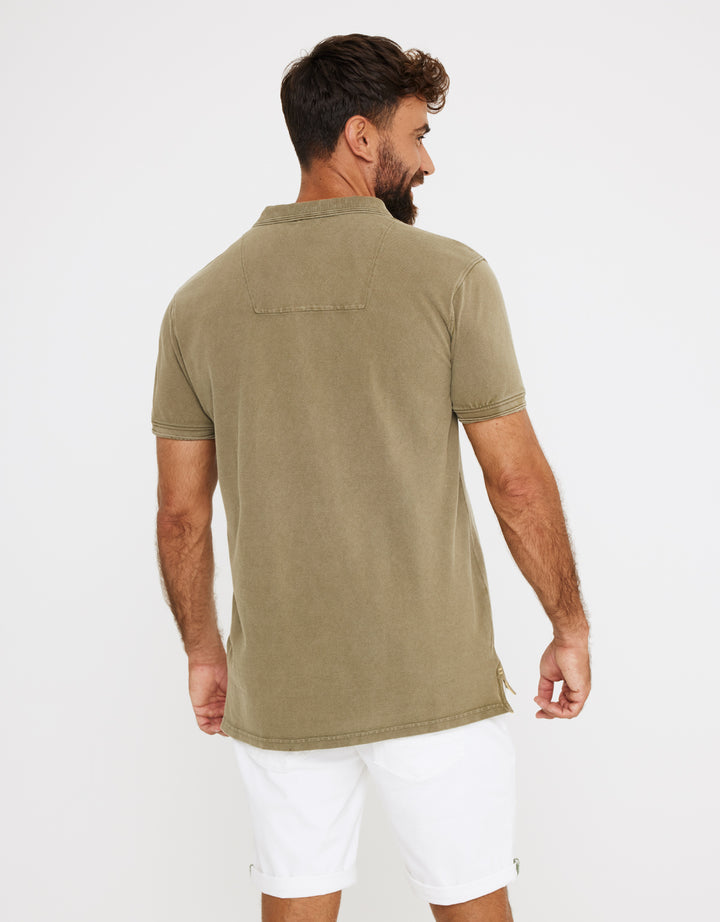 Koala Bay Polo Manga Corta Algodón Caqui - Naseu