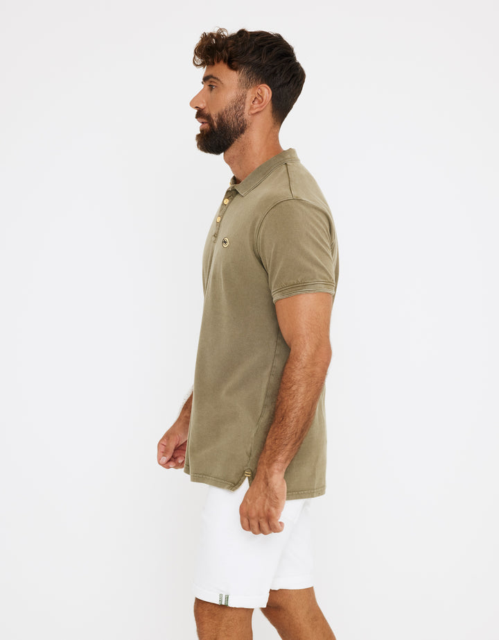 Koala Bay Polo Manga Corta Algodón Caqui - Naseu