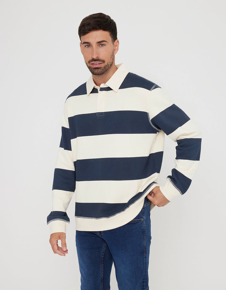 koala bay Polo Manga Larga Rayas Azul Marino - Thy