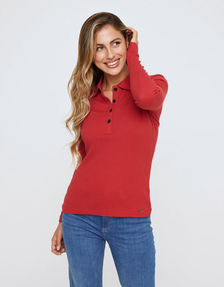 Koala Bay Polo Manga Larga Rojo - Uicun