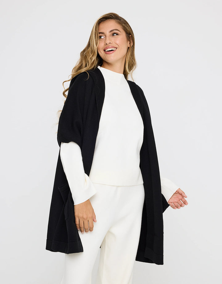 koala bay Poncho Abierto Negro - Alfonti