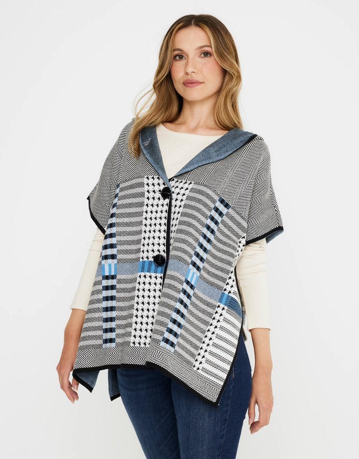 koala bay Poncho Cuadros con Capucha - Zalika