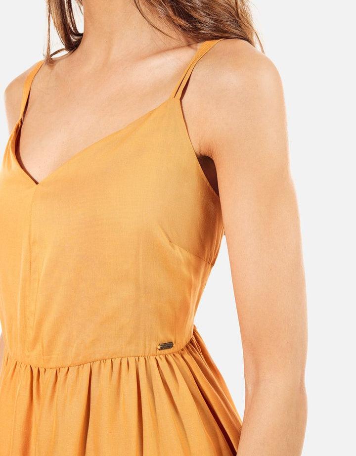 Koala Bay Vestido Corto Mostaza - Dressy
