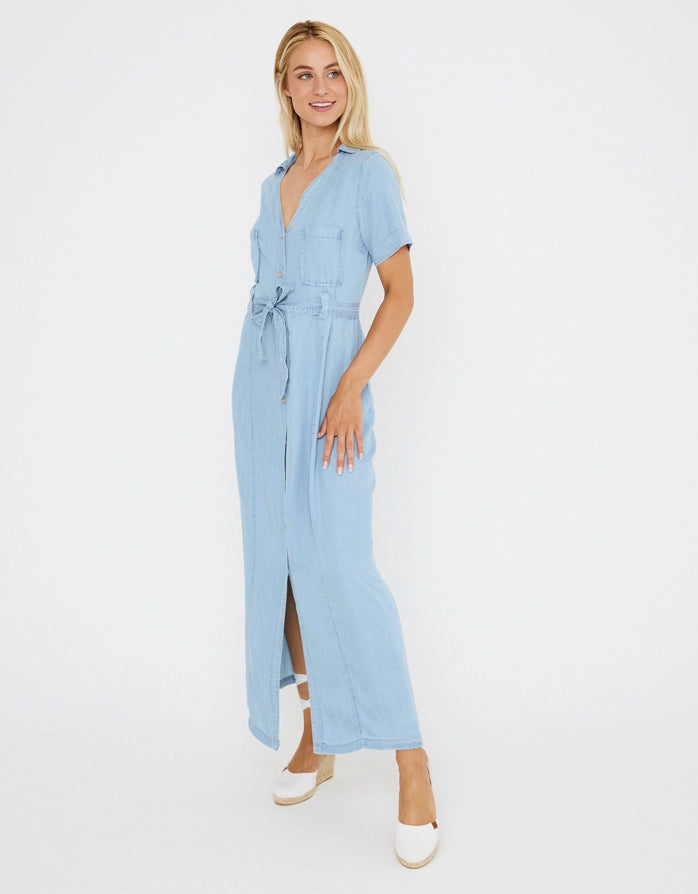 koala bay Vestido Largo Denim Claro - Lonzo