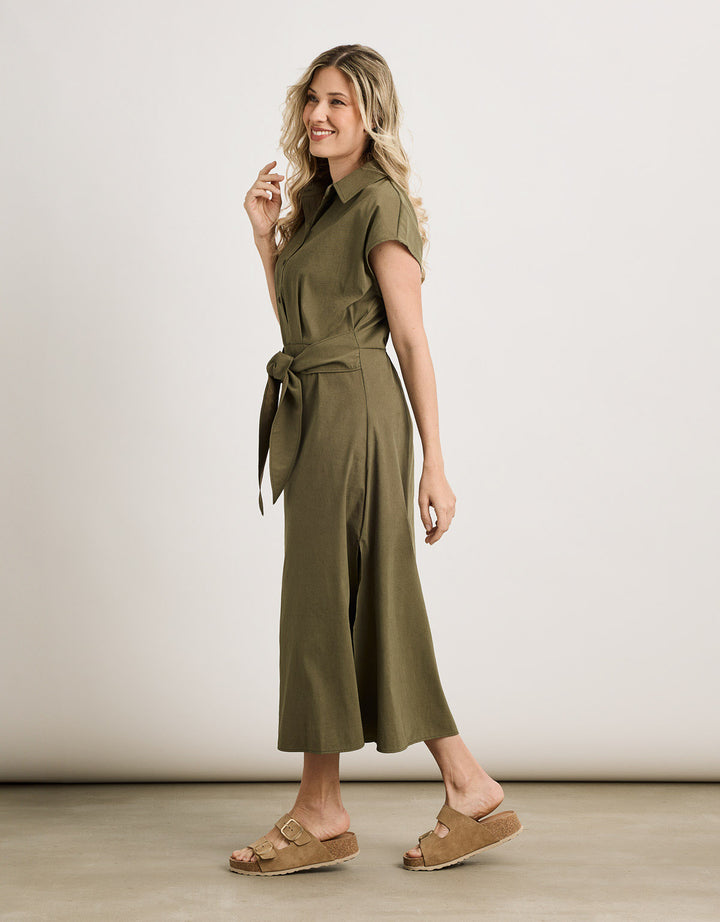 Koala Bay Vestido Midi Caqui - Veronique