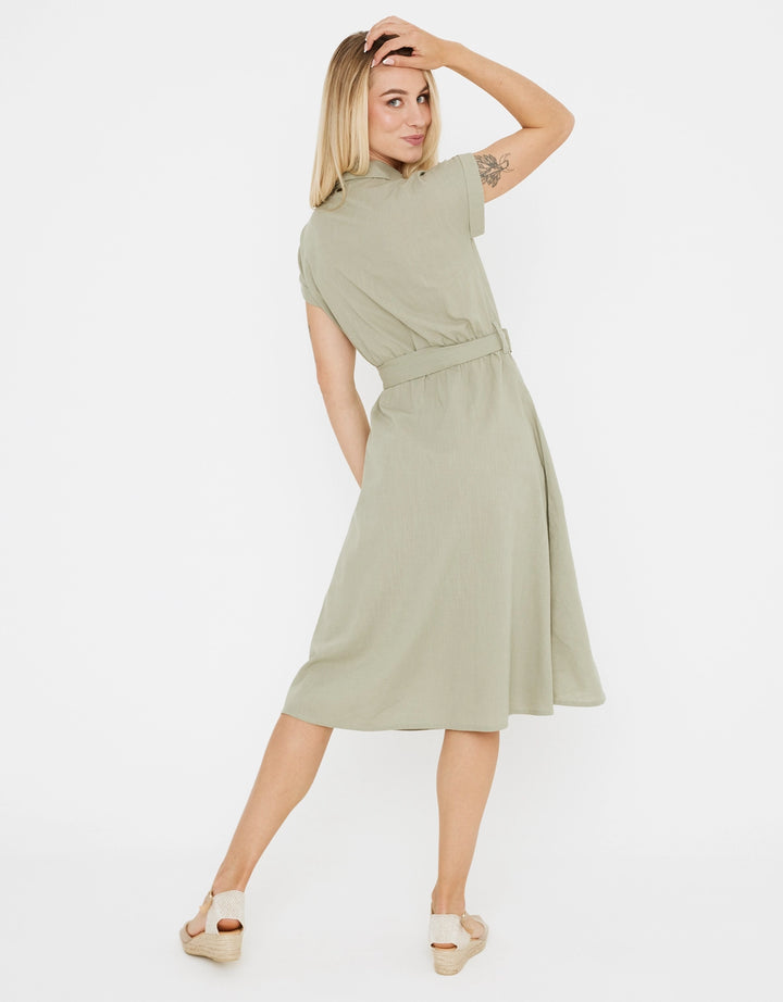 Koala Bay Vestido Midi Cuello Camisa - Karin