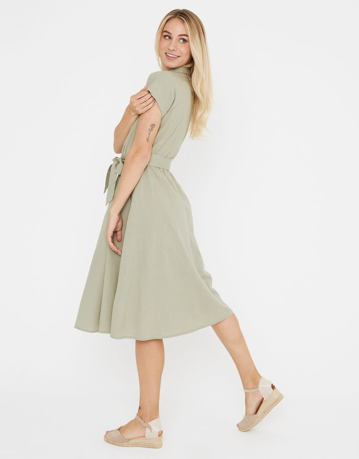 Koala Bay Vestido Midi Cuello Camisa - Karin