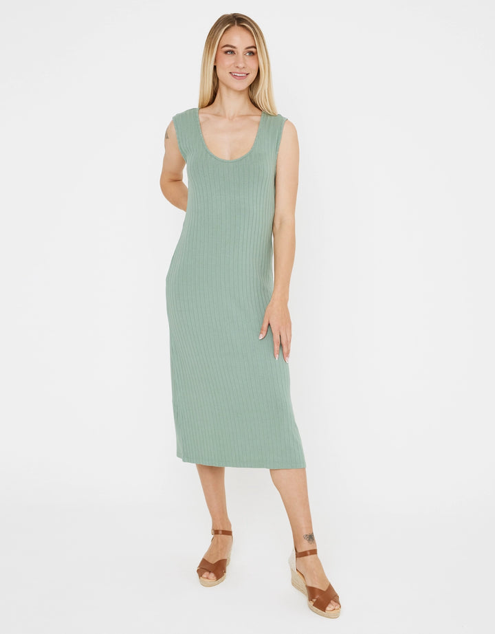 koala bay Vestido Midi Largo Cuello Redondo - Desita