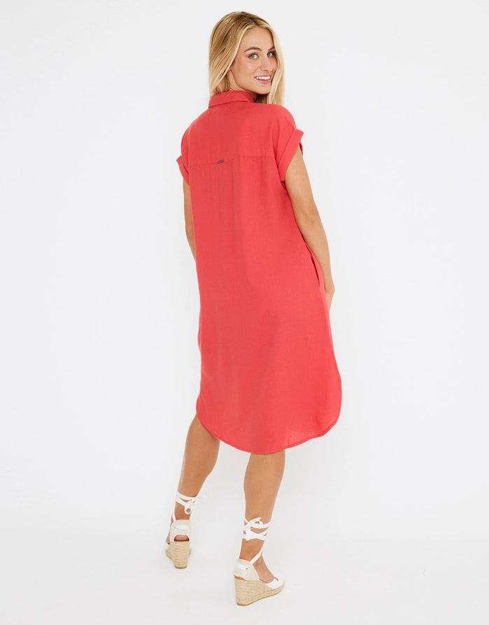 Koala Bay Vestido Midi Lino - Bayo