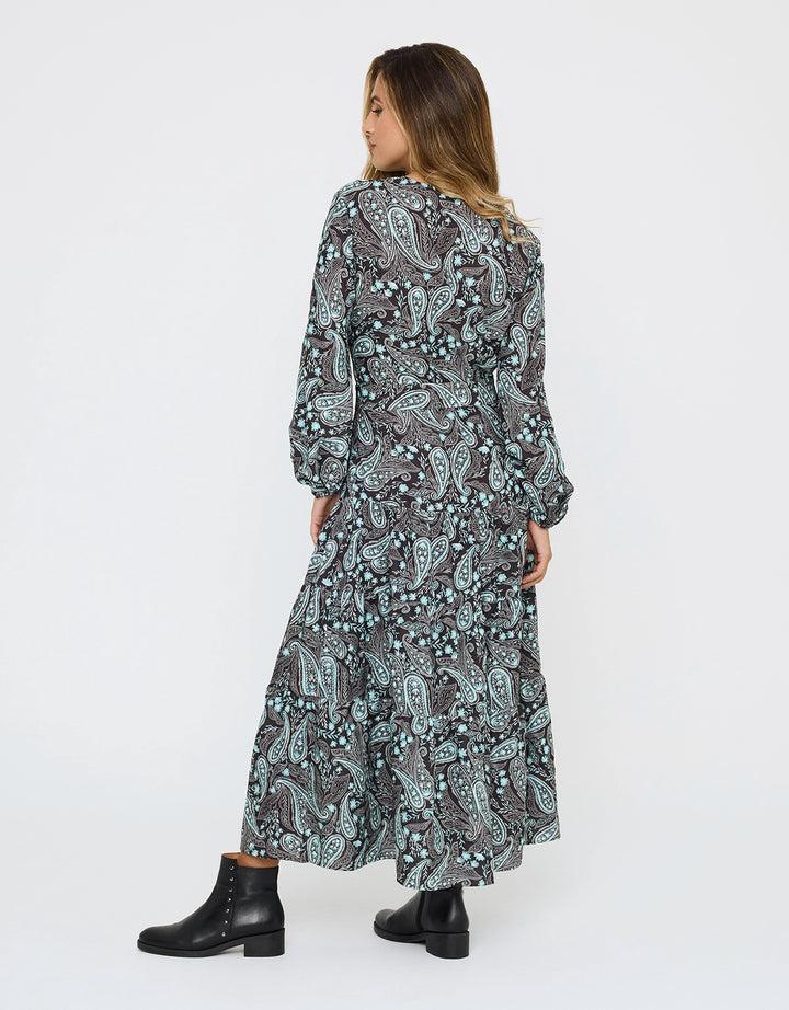 Koala Bay Vestido Midi Vaporoso Negro - Lunarda