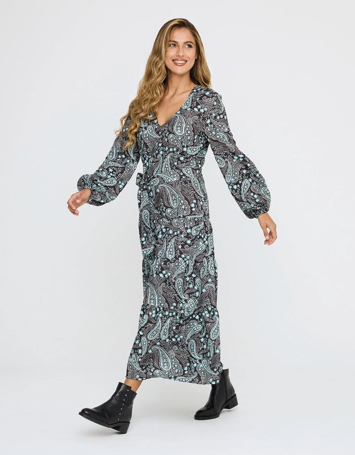 Koala Bay Vestido Midi Vaporoso Negro - Lunarda