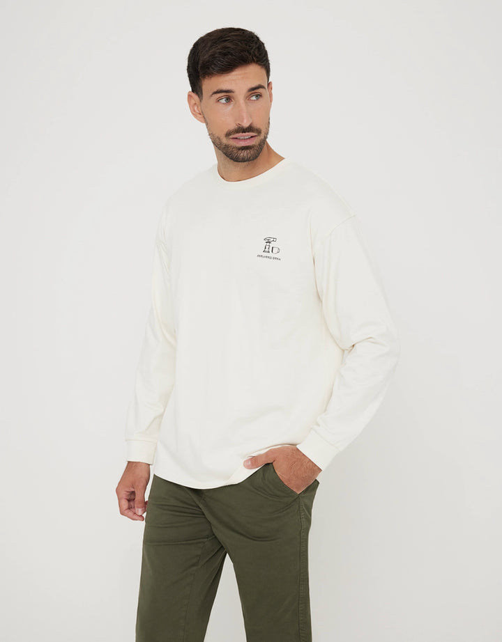 Koala Bay Sudadera Sin Capucha Con Estampado Blanco - Isalow