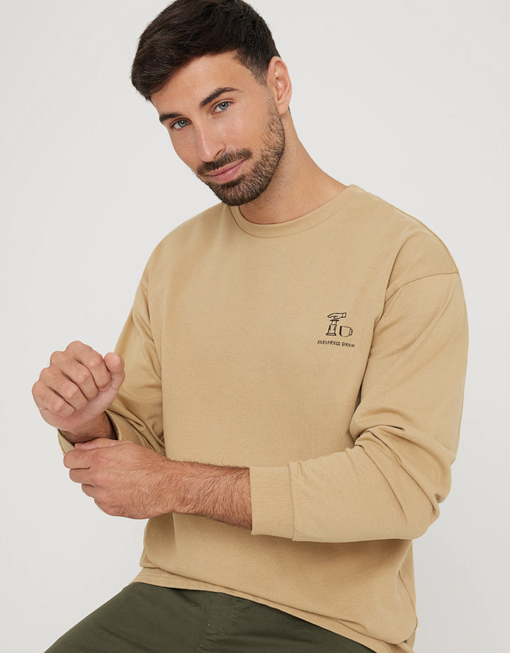 Koala Bay Sudadera Sin Capucha Con Estampado Marrón - Isalow