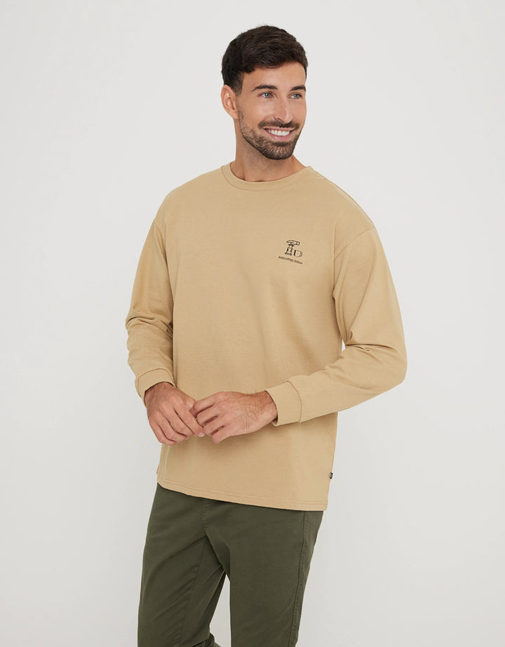 Koala Bay Sudadera Sin Capucha Con Estampado Marrón - Isalow